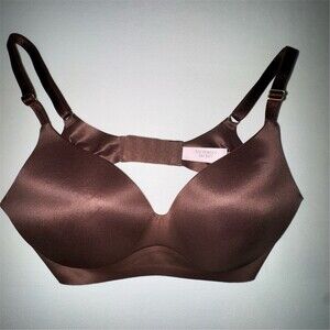Victoria's Secret Body by Victoria Wireless Plunge T-Shirt Bra Brown S
